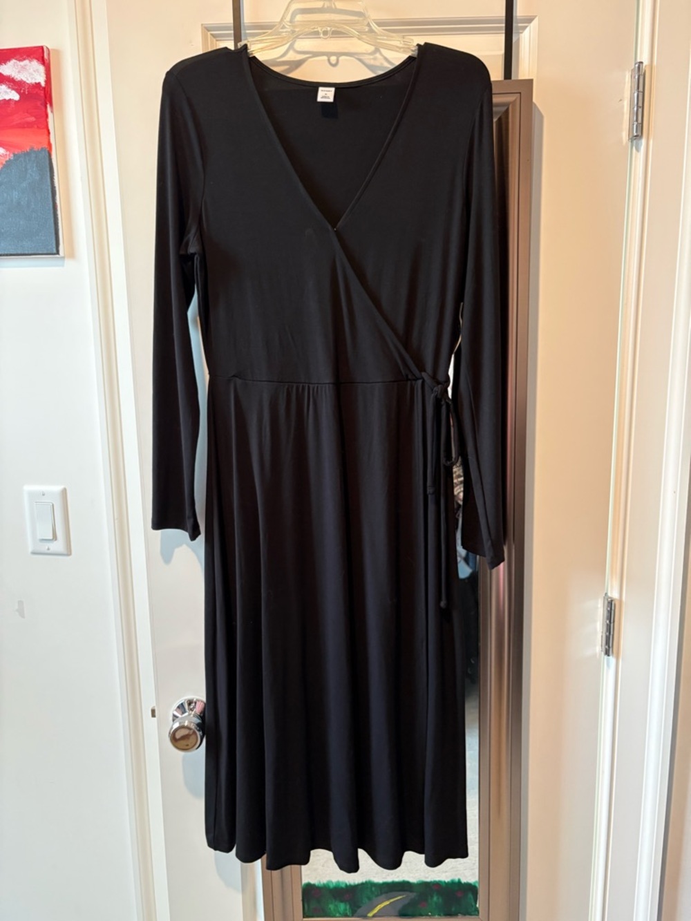 NWT Old Navy Black Wrap-Style Long Sleeve Dress Size M